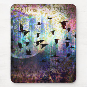 Mystical Forest and Raven Moon Mouse Pad