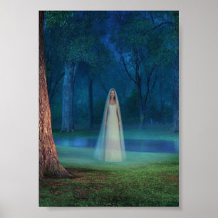 Mystical Forest at Night – Fantasy Art Poster