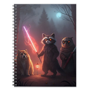 Mystical Forest Battle Animals Art Notebook
