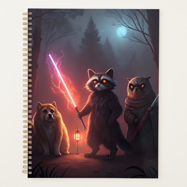 Mystical Forest Battle Animals Art Planner (Front)