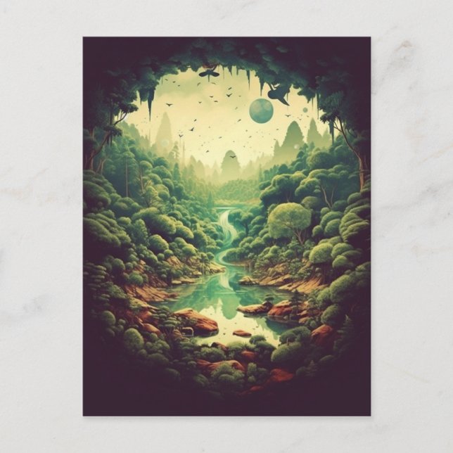 Mystical Forest Cave Postcard (Front)