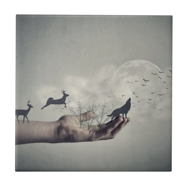 Mystical Forest Ceramic Tile (Front)