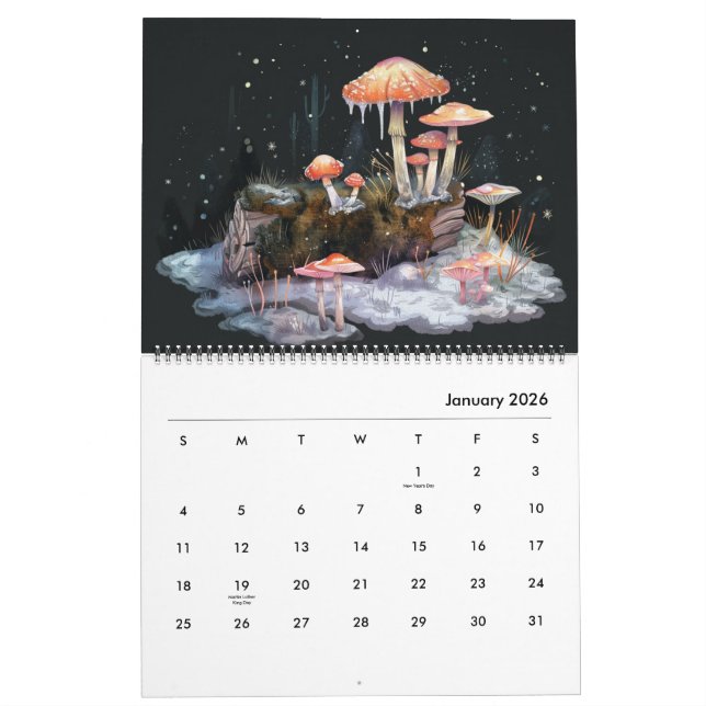 Mystical Forest Cottagecore Calendar (Jan 2026)