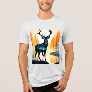 Mystical Forest Deer Tri-Blend Shirt