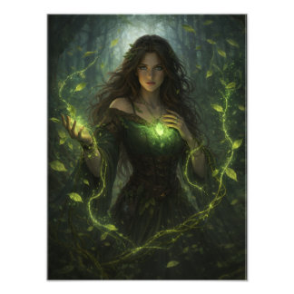 Mystical Forest Enchantress - Fantasy Nature Poste Photo Print