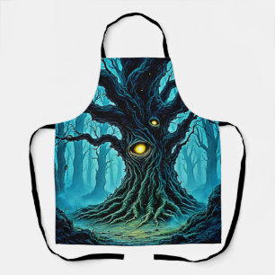 Mystical Forest Eye Tree Art Apron