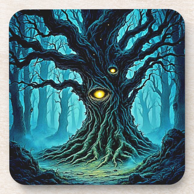Mystical Forest Eye Tree Art Coaster (Front)