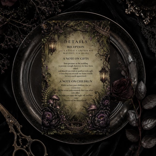 Mystical Forest Fairy Goth Wedding Enclosure Card (Creator Uploaded)