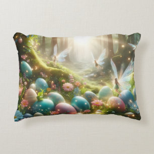 Mystical Forest Fairy Magical Spring Eggs Decorative Cushion