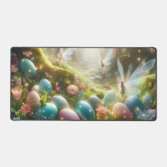 Mystical Forest Fairy Magical Spring Eggs Desk Mat (Front)