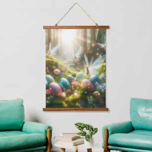 Mystical Forest Fairy Magical Spring Eggs Hanging Tapestry