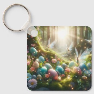 Mystical Forest Fairy Magical Spring Eggs Key Ring