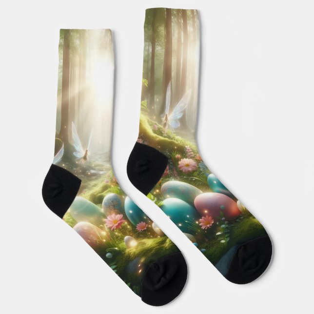 Mystical Forest Fairy Magical Spring Eggs Socks (Right)