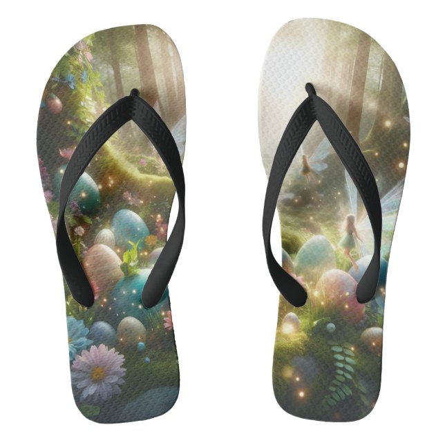 Mystical Forest Fairy Magical Spring Eggs Thongs (Footbed)