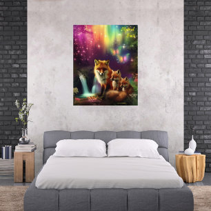 Mystical Forest Fox and cubs  Photo Print