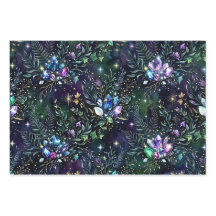Mystical Forest Gemstones Print Flat Wrap