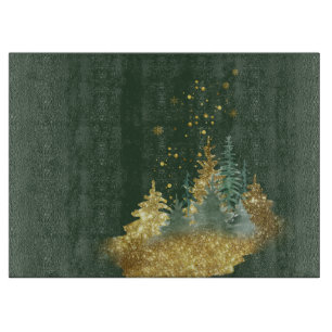 Mystical Forest Harvest Glass Cutting Board