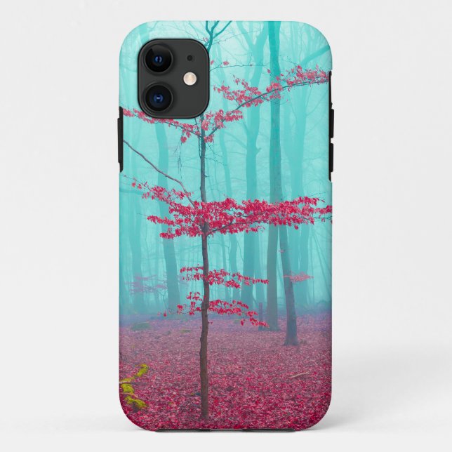 Mystical forest in red and turquoise Case-Mate iPhone case (Back)