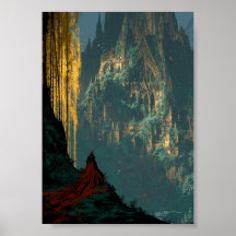 Mystical Forest Ruins and Wandering Traveller