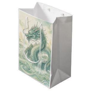 Mystical Fox Dragon Watercolor Art (2) Medium Gift Bag