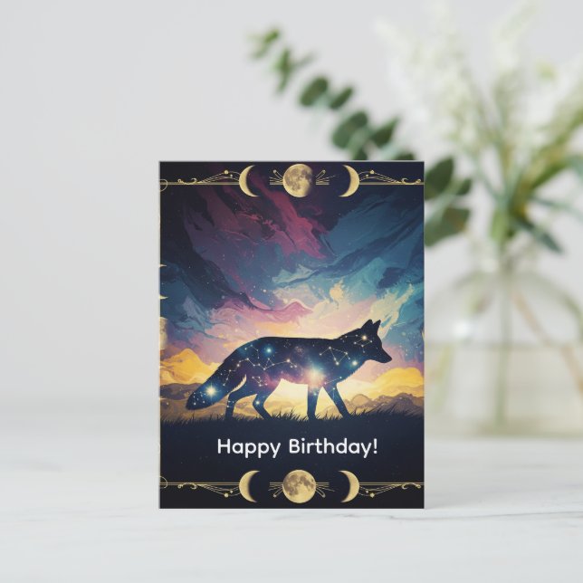 Mystical Fox Greeting Card (Standing Front)
