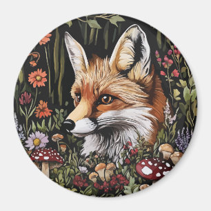 Mystical Fox in Enchanted Forest Magnet
