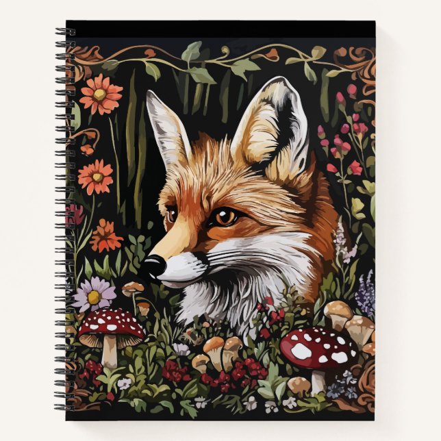 Mystical Fox in Enchanted Forest Notebook (Front)