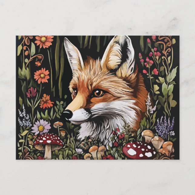 Mystical Fox in Enchanted Forest Postcard (Front)