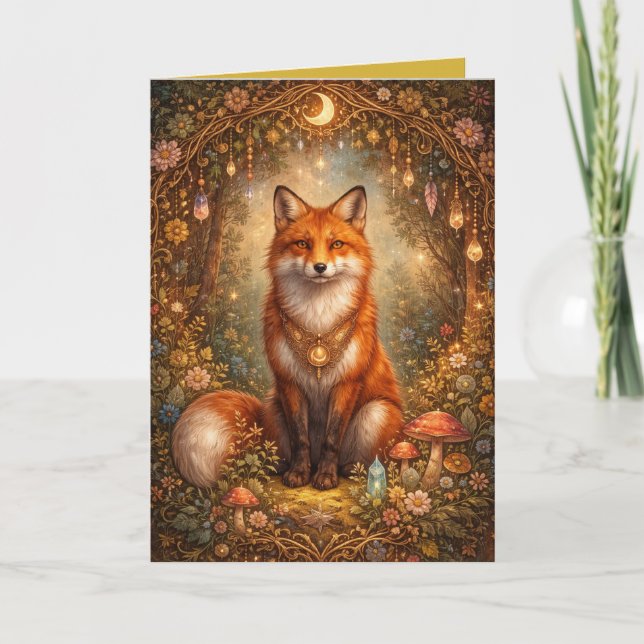 Mystical Fox Magickal Night Blank Inside Card (Front)