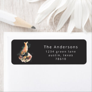 mystical fox watercolor woodland return address label