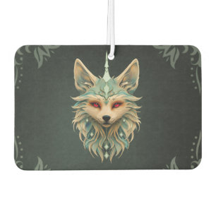Mystical fox with piercing red eyes car air freshener