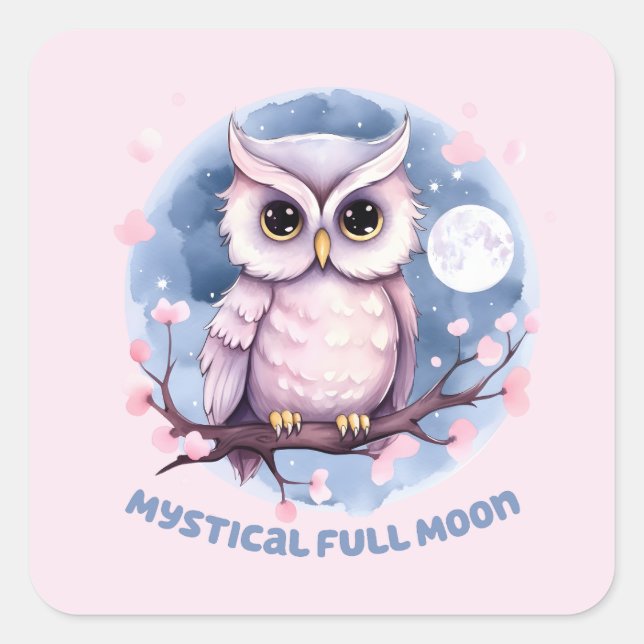 Mystical Full Moon Square Sticker (Front)