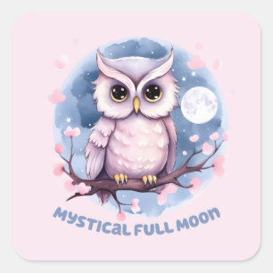 Mystical Full Moon Square Sticker