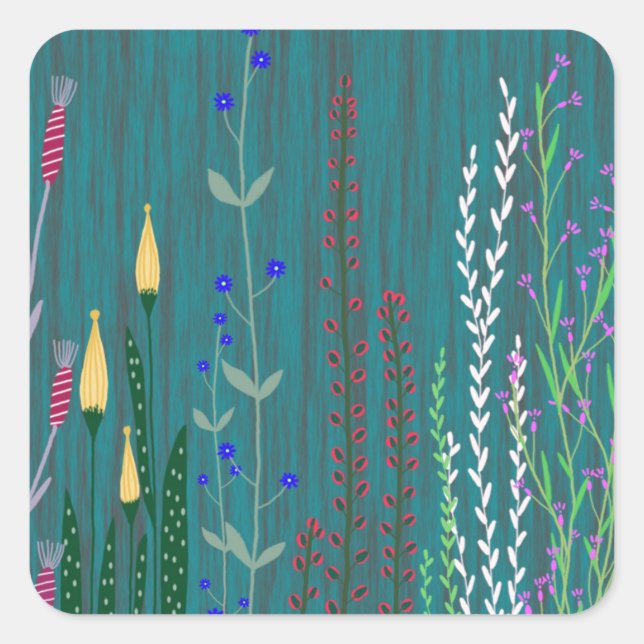 Mystical garden square sticker (Front)