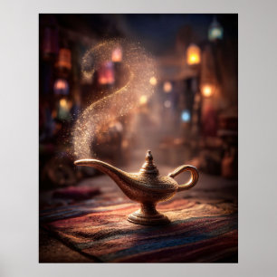 Mystical Genie Lamp Poster