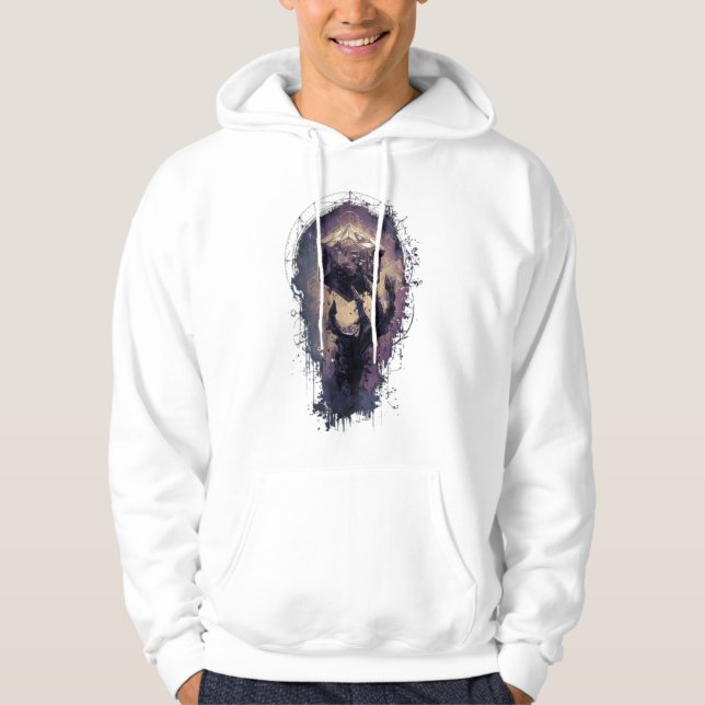 Mystical Glowing Cube Rune Magic Hoodie (Front)