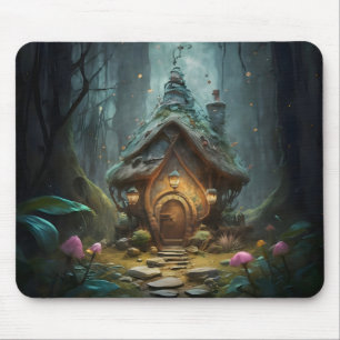 "Mystical Gnome Cottage: Whimsical Mushroom Haven  Mouse Pad