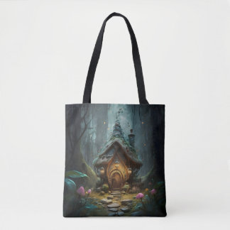 "Mystical Gnome Cottage: Whimsical Mushroom Haven Tote Bag