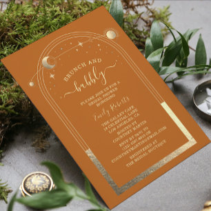 Mystical Gold Celestial Bridal Shower Invitation