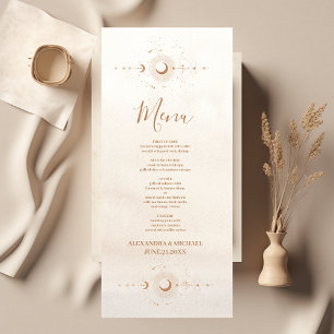Mystical Gold Celestial Stars Wedding Menu