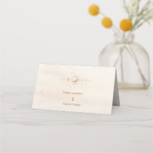 Mystical Gold Celestial Stars Wedding Place Card