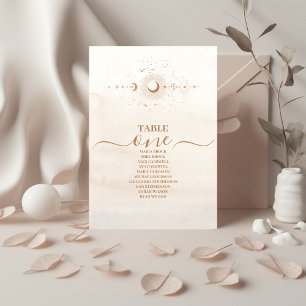 Mystical Gold Celestial Stars Wedding Table Number