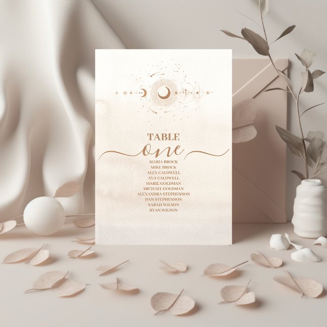 Mystical Gold Celestial Stars Wedding Table Number (Creator Uploaded)