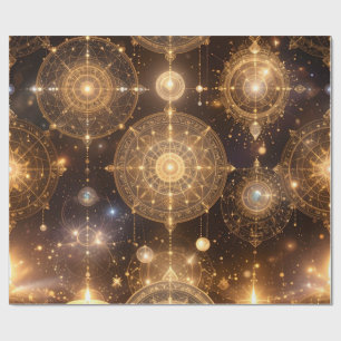 Mystical Gold Celestial Wrapping Paper