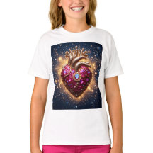 Mystical Golden Crowned Heart in Space