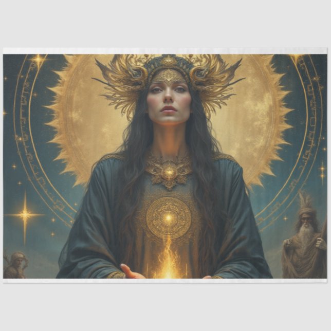 Mystical Golden Goddess Tissue Paper (Front)