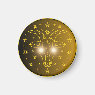 Mystical Golden Zodiac Capricorn Magnet
