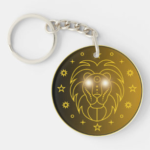 Mystical Golden Zodiac Leo Key Ring