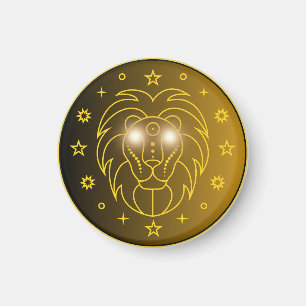 Mystical Golden Zodiac Leo Magnet