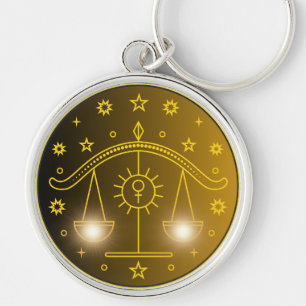 Mystical Golden Zodiac Libra Key Ring